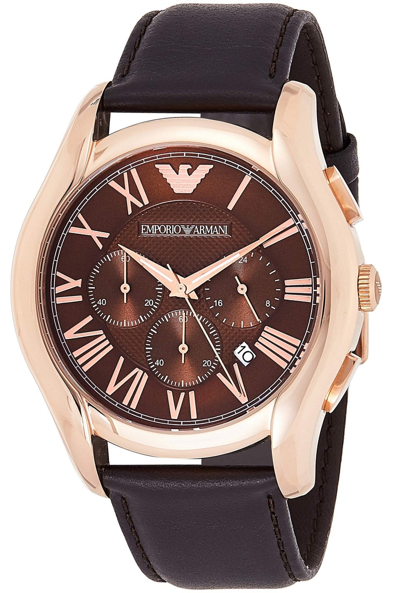  Shop Authentic Emporio Armani Chronograph Brown Dial Brown Leather Strap Watch For Men - AR1701 - Luxxuri