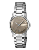  Shop Authentic Gucci G Timeless Brown Dial Silver Steel Strap Watch For Women - YA126526 - Luxxuri