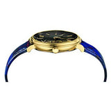  Shop Authentic Versace V-Circle Black Dial Blue Leather Strap Watch for Women - VE8100218 - Luxxuri