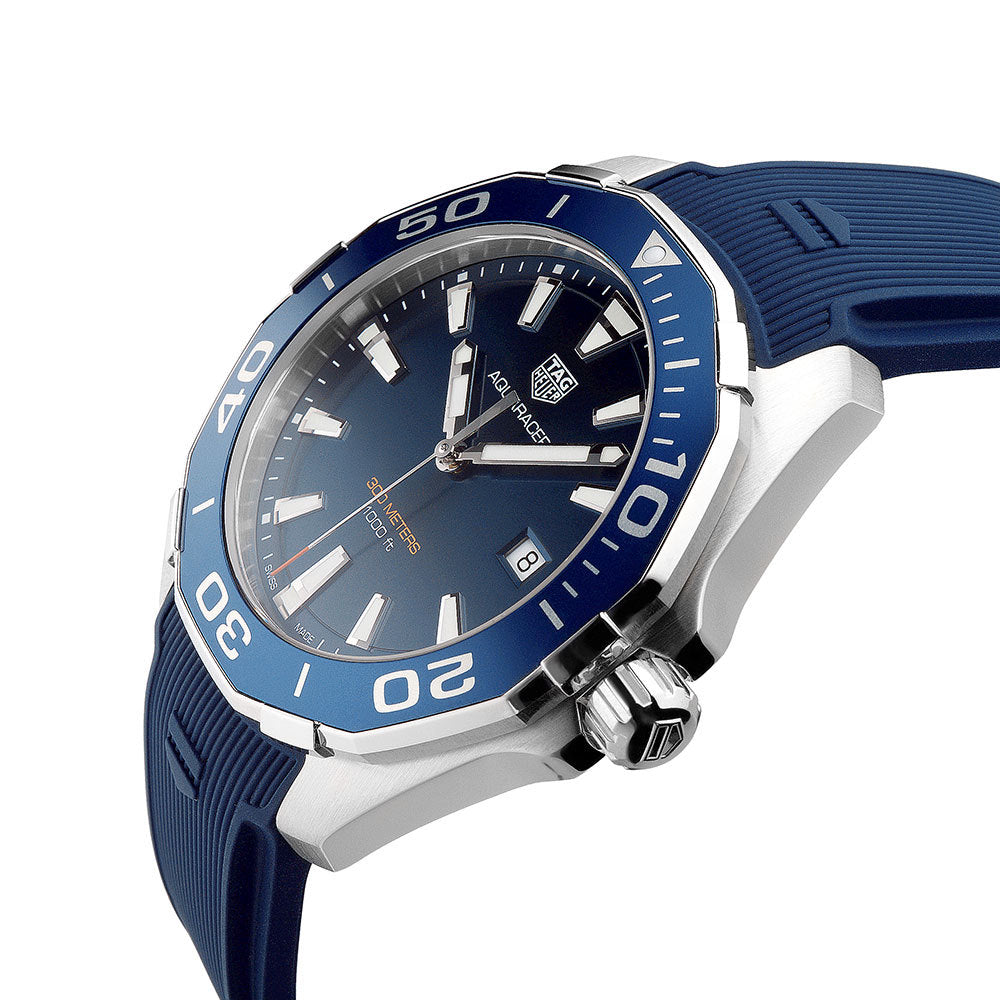  Shop Authentic Tag Heuer Aquaracer Quartz Blue Dial Blue Rubber Strap Watch for Men -  WAY101C.FC6153 - Luxxuri