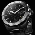  Shop Authentic Tag Heuer Aquaracer Automatic Chronograph Black Dial Silver Steel Strap Watch for Men - CAY2110.BA0927 - Luxxuri