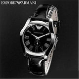  Shop Authentic Emporio Armani Velente Black Dial Black Leather Strap Watch For Women - AR0644 - Luxxuri