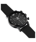  Shop Authentic Emporio Armani Luigi Chronograph Black Dial Black Leather Strap Watch For Men - AR1737 - Luxxuri