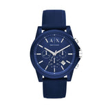  Shop Authentic Armani Exchange Outerbanks Chronograph Blue Dial Blue Silicone Strap Watch For Men - AX1327 - Luxxuri