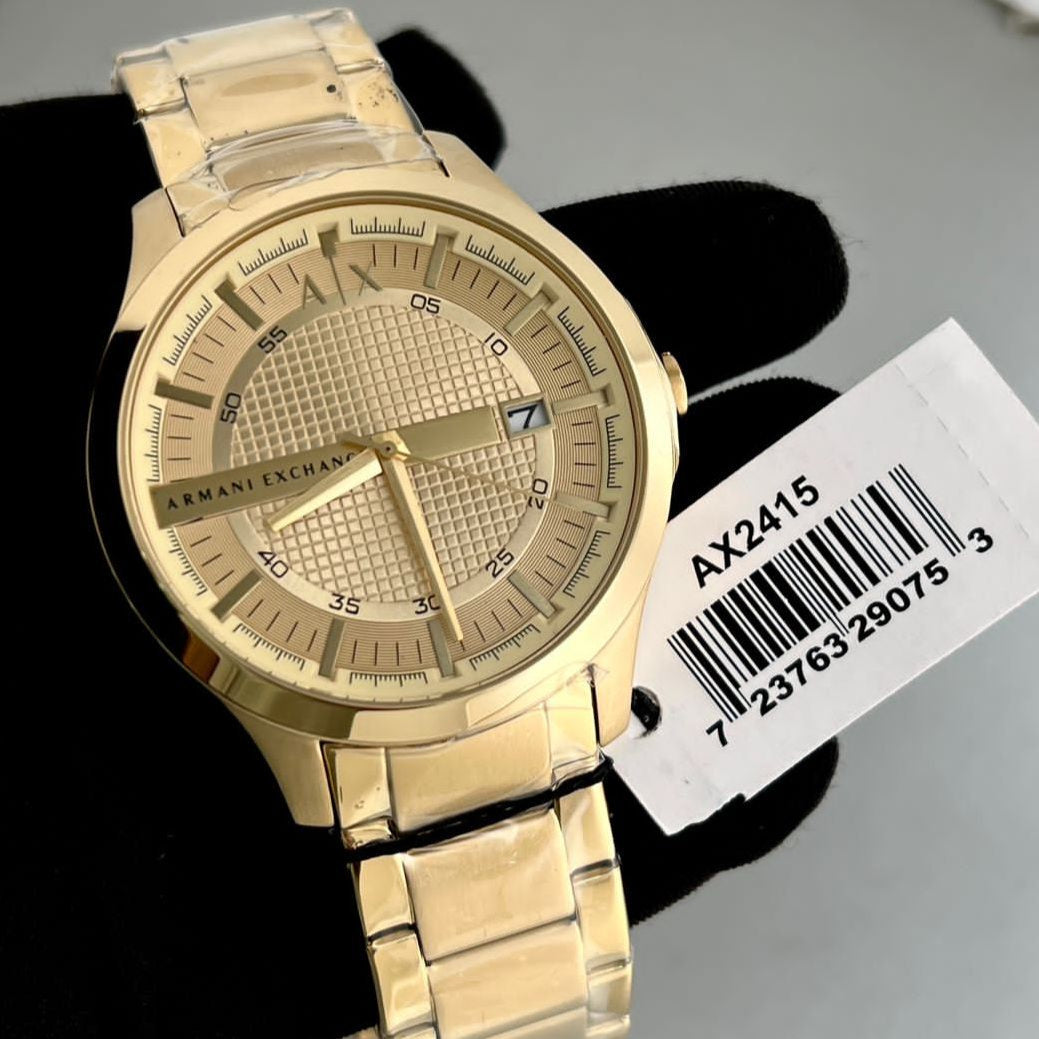  Shop Authentic Armani Exchange Hampton Chronograph Gold Dial Gold Steel Strap Watch For Men - AX2415 - Luxxuri