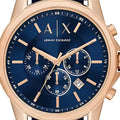 Shop Authentic Armani Exchange Banks Chronograph Blue Dial Blue Leather Strap Watch For Men - AX1723 - Luxxuri