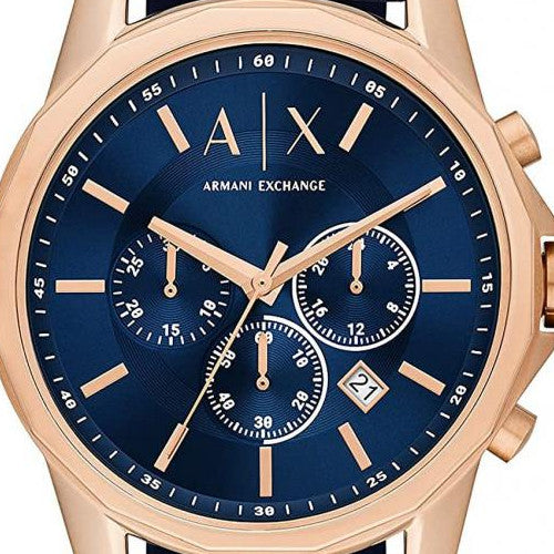  Shop Authentic Armani Exchange Banks Chronograph Blue Dial Blue Leather Strap Watch For Men - AX1723 - Luxxuri