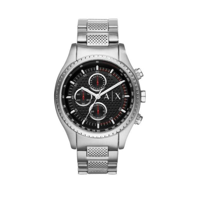  Shop Authentic Armani Exchange The Driver Chronograph Black Dial Silver Steel Strap Watch For Men - AX1612 - Luxxuri