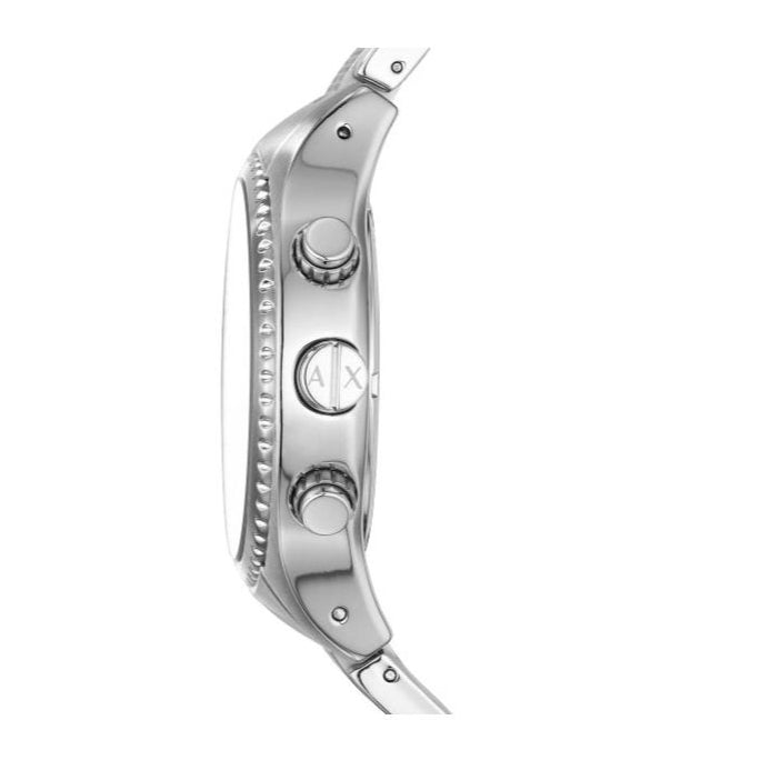  Shop Authentic Armani Exchange The Driver Chronograph Black Dial Silver Steel Strap Watch For Men - AX1612 - Luxxuri