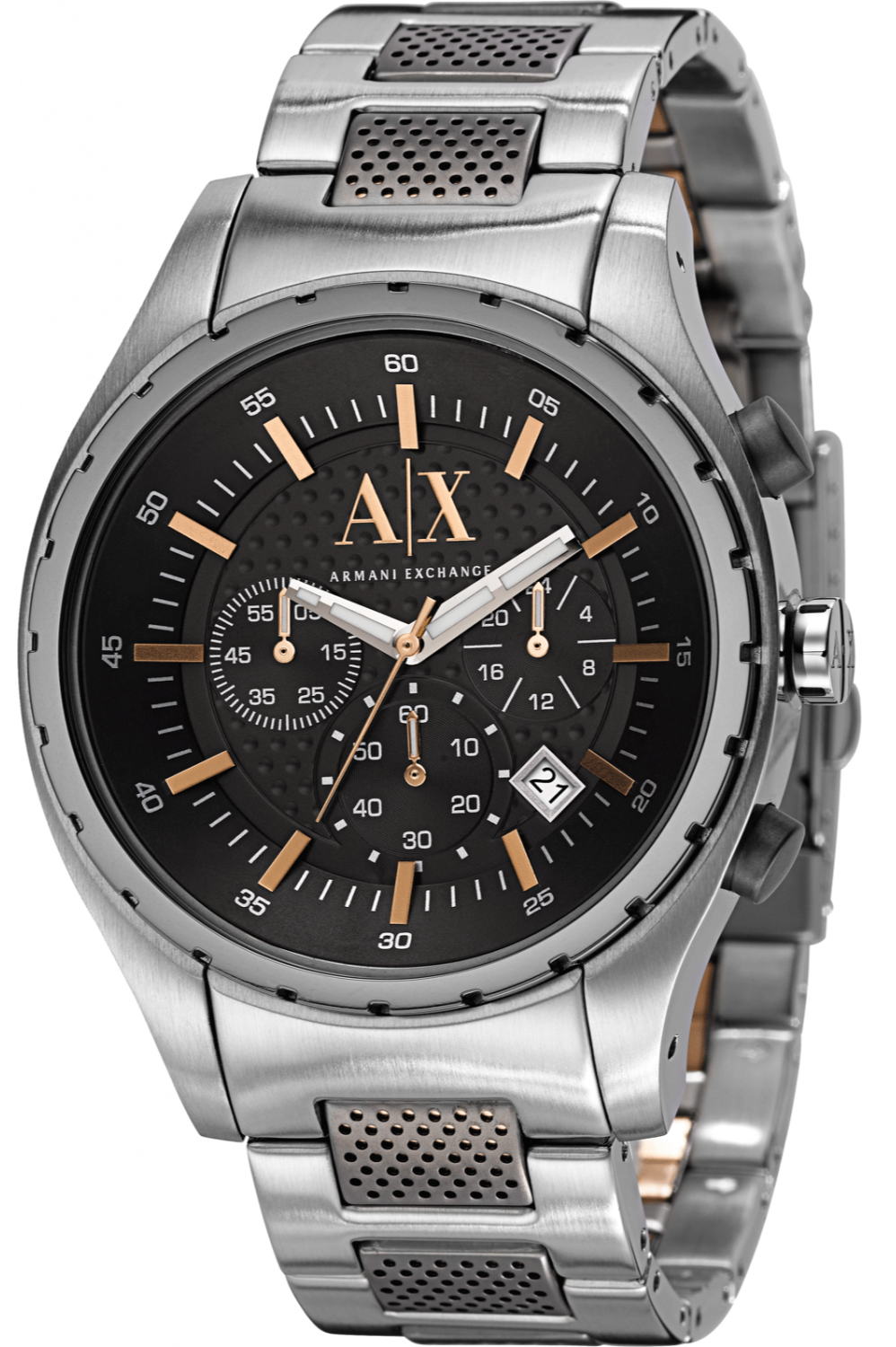  Shop Authentic Armani Exchange Chronograph Black Dial Silver Steel Strap Watch For Men - AX1093 - Luxxuri