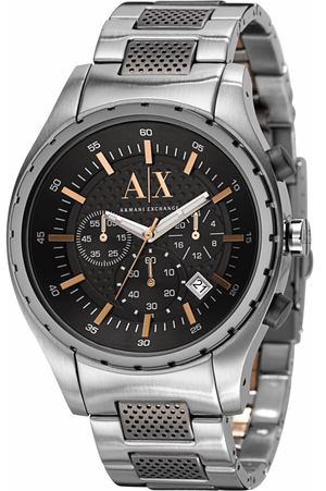  Shop Authentic Armani Exchange Chronograph Black Dial Silver Steel Strap Watch For Men - AX1093 - Luxxuri