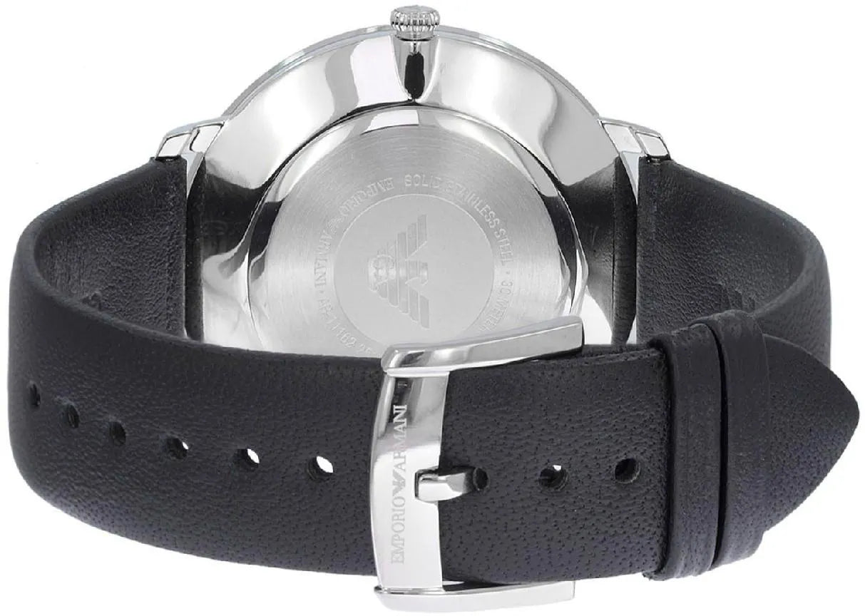  Shop Authentic Emporio Armani Modern Slim Quartz Grey Dial Black Leather Strap Watch For Men - AR11162 - Luxxuri