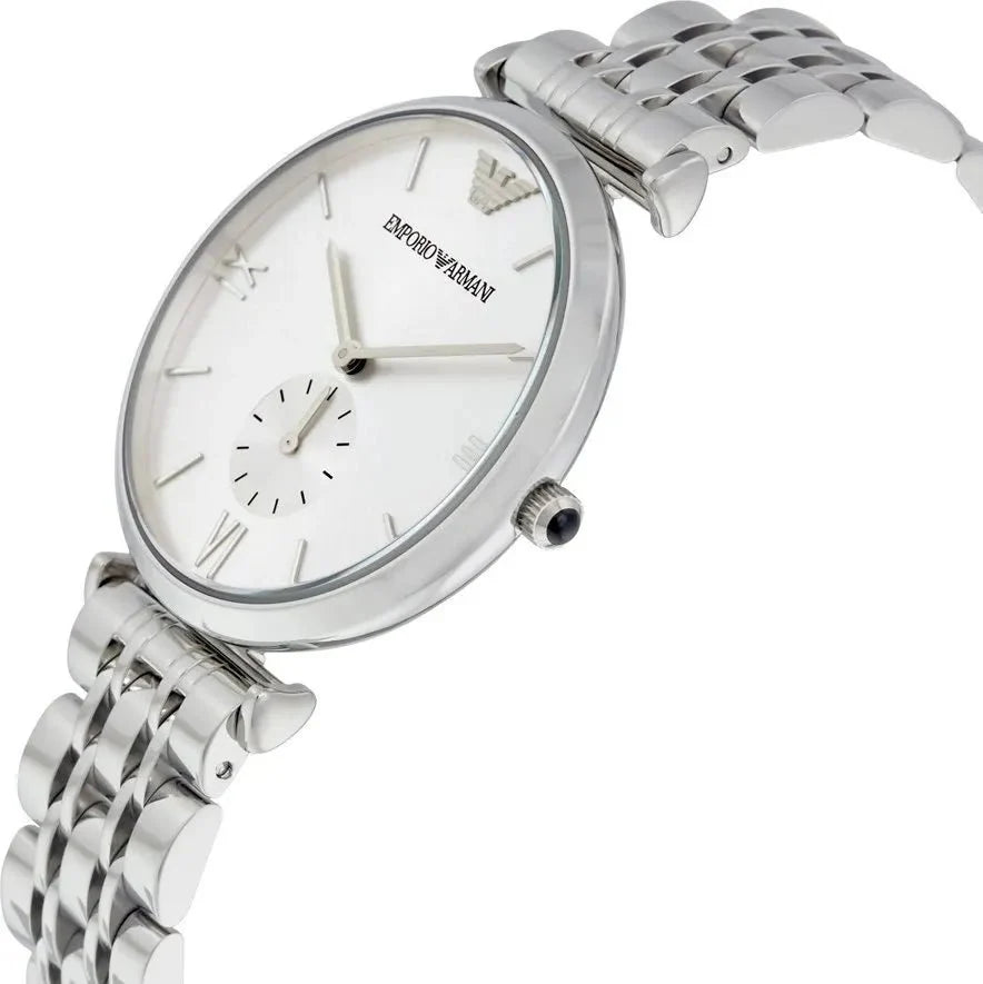  Shop Authentic Emporio Armani Classic Silver Dial Silver Steel Strap Watch For Men - AR1819 - Luxxuri