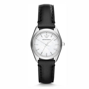  Shop Authentic Emporio Armani Analog White Dial Black Leather Strap Watch For Women - AR6026 - Luxxuri