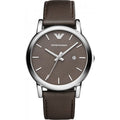  Shop Authentic Emporio Armani Classic Quartz Brown Dial Brown Leather Strap Watch For Men - AR1729 - Luxxuri