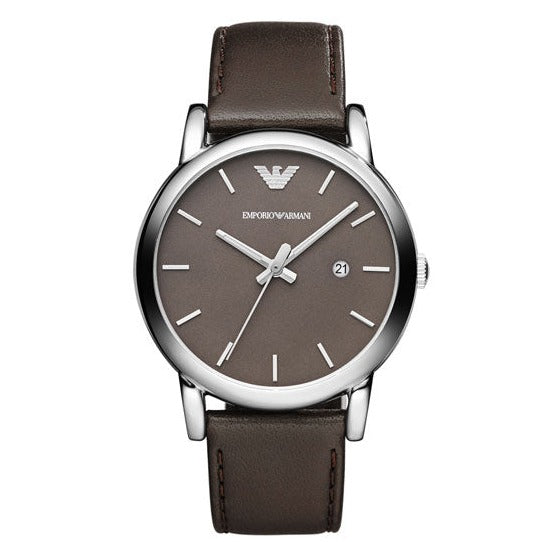  Shop Authentic Emporio Armani Classic Quartz Brown Dial Brown Leather Strap Watch For Men - AR1729 - Luxxuri