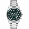 Emporio Armani Sportivo Chronograph Blue Dial Silver Steel Strap Watch For Men - AR6090