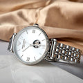  Shop Authentic Emporio Armani Gianni T-Bar Automatic Silver Dial Silver Steel Strap Watch For Women - AR60022 - Luxxuri