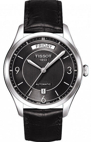  Shop Authentic Tissot T One Automatic Black Dial Black Leather Strap Watch For Men - T038.430.16.057.00 - Luxxuri