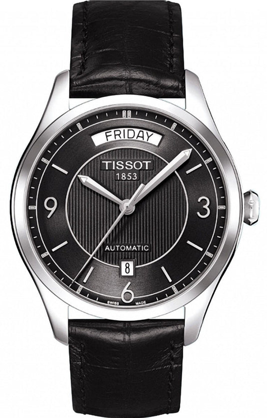  Shop Authentic Tissot T One Automatic Black Dial Black Leather Strap Watch For Men - T038.430.16.057.00 - Luxxuri