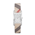  Shop Authentic Burberry The Pioneer Silver Dial Haymarket Beige Leather Strap Watch for Women - BU9406 - Luxxuri