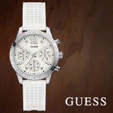  Shop Authentic Guess Marina Quartz White Dial White Rubber Strap Watch For Women - W1025L1 - Luxxuri