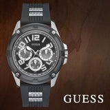  Shop Authentic Guess Delta Black Dial Black Silicone Strap Watch for Men - GW0051G1 - Luxxuri