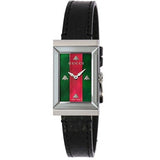  Shop Authentic Gucci G-Frame Mother of Pearl Green & Red Dial Black Leather Strap Watch For Women - YA147403 - Luxxuri