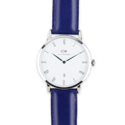  Shop Authentic Daniel Wellington Dapper Somerset White Dial Blue Leather Strap Watch For Men - DW00100192 - Luxxuri