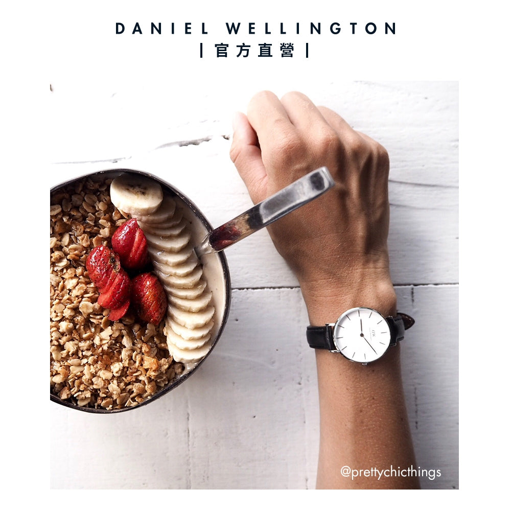  Shop Authentic Daniel Wellington Classic Petite Sheffield White Dial Black Leather Strap Watch For Women - DW00100186 - Luxxuri