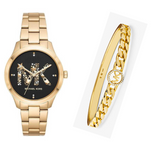  Shop Authentic Michael Kors Runway Quartz Black Dial Gold Steel Strap Watch For Women - MK6682 - Luxxuri