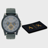  Shop Authentic Armani Exchange Outerbanks Chronograph Grey Dial Grey Silicone Strap Watch For Men - AX7123 - Luxxuri