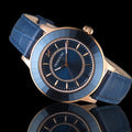  Shop Authentic Swarovski Octea Lux Blue Dial Blue Leather Strap Watch for Women - 5414413 - Luxxuri