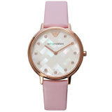  Shop Authentic Emporio Armani Gianni T Bar Mother Of Pearl Pink Dial Pink Leather Strap Watch For Women - AR1958 - Luxxuri