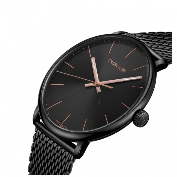  Shop Authentic Calvin Klein High Noon Quartz Black Dial Black Mesh Bracelet Watch for Men - K8M21421 - Luxxuri