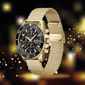  Shop Authentic Hugo Boss Admiral Chronograph Black Dial Gold Mesh Bracelet Watch for Men - 1513906 - Luxxuri