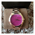 Michael Kors Runway Pink Dial Rose Gold Steel Strap Watch for Women - MK3550