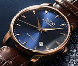 Shop Authentic Mido Baroncelli III Automatic Blue Dial Brown Leather Strap Watch For Men - M8600.3.15.8 - Luxxuri