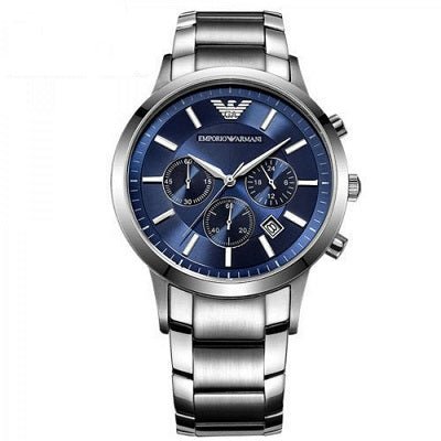  Shop Authentic Emporio Armani Renato Chronograph Blue Dial Silver Steel Strap Watch For Men - AR2448 - Luxxuri