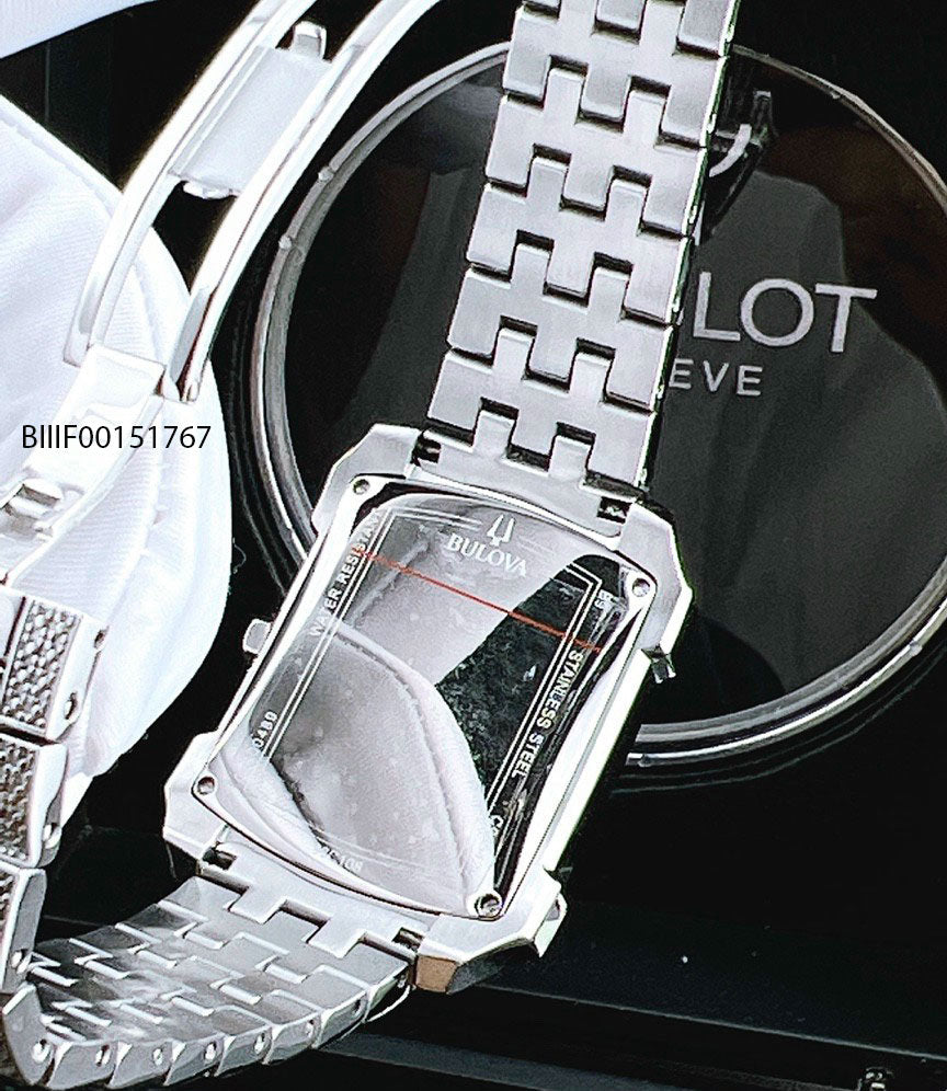  Shop Authentic Bulova Crystal Collection Black Dial Silver Steel Strap Watch for Men - 98C108 - Luxxuri