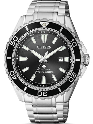  Shop Authentic Citizen Promaster Diver Chronograph Black Dial Silver Steel Strap Watch For Men - BN0190-82E - Luxxuri
