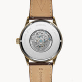  Shop Authentic Fossil Flynn Mechanical Skeleton Beige Dial Brown Leather Strap Watch for Men - BQ2215 - Luxxuri