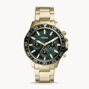  Shop Authentic Fossil Bannon Multifunction Chronograph Green Dial Gold Steel Strap Watch for Men - BQ2493 - Luxxuri