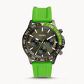  Shop Authentic Fossil Bannon Chronograph Grey Dial Green Silicone Strap Watch for Men - BQ2501 - Luxxuri