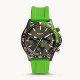  Shop Authentic Fossil Bannon Chronograph Grey Dial Green Silicone Strap Watch for Men - BQ2501 - Luxxuri
