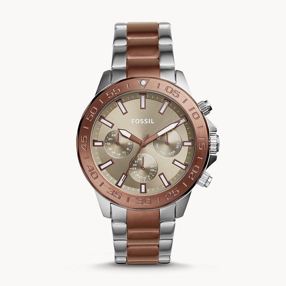  Shop Authentic Fossil Bannon Multifunction Brown Dial Two Tone Steel Strap Watch for Men - BQ2502 - Luxxuri