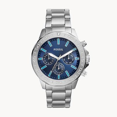  Shop Authentic Fossil Bannon Multifunction Blue Dial Silver Steel Strap Watch for Men - BQ2503 - Luxxuri