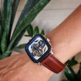  Shop Authentic Fossil Inscription Automatic Skeleton Blue Dial Brown Leather Strap Watch for Men - BQ2571 - Luxxuri