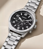  Shop Authentic Fossil Brox Multifunction Black Dial Silver Steel Strap Watch for Women - BQ2797 - Luxxuri
