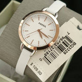  Shop Authentic Fossil Classic Minute White Dial White Leather Strap Watch for Women - BQ3328 - Luxxuri